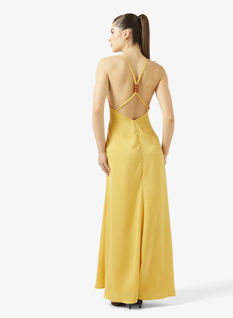 Ginger Plunge Neck Slip Maxi Dress